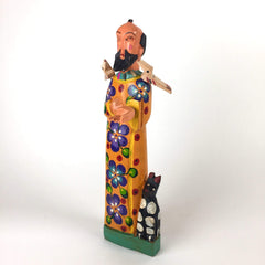 Wooden statue handmade in fair trade workshop Guatemala
