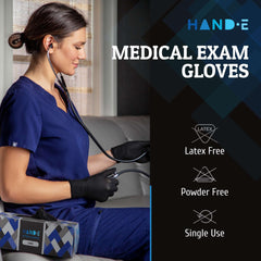 Black nitrile gloves 5 Mil thickness product close up