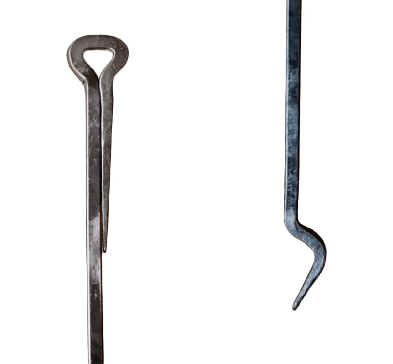 hand forged wrought iron fire poker 27 inch loop handle