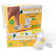 Hand Pop Lemon Scented Wipes 24 pack travel size packaging
