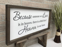 Sawtooth hanger attached framed sympathy sign for wall or shelf