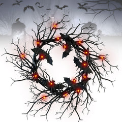 Handcrafted bat wreath for fall decor