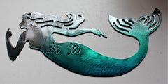 12x5 inch mermaid wall art with predrilled holes