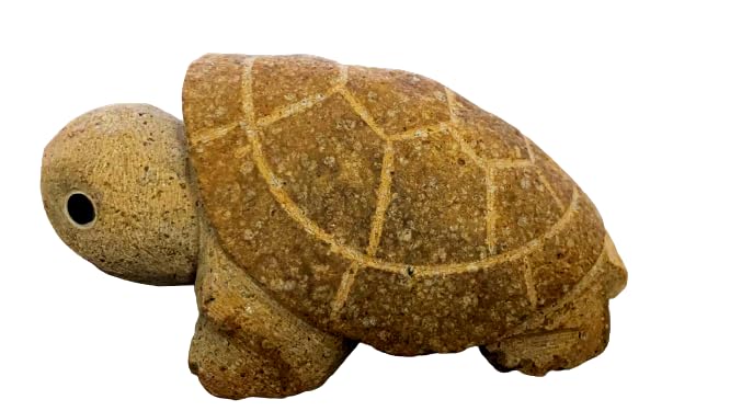 Handcrafted natural stone turtle figurine granite pattern on sculpture