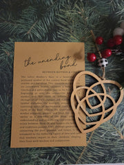 Handcrafted ornament detail showing Celtic knot motif
