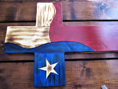 Wall hanging wooden cross for home or office
