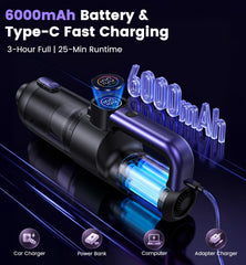 handheld vacuum 6000mah battery