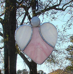 Handmade angel sun catcher copper halo detail