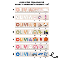 Handmade baby busy board with name puzzle