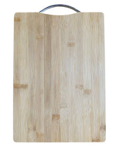 handmade bamboo cutting board with natural grain close up