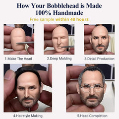 Handmade bobblehead sculpture from soft clay