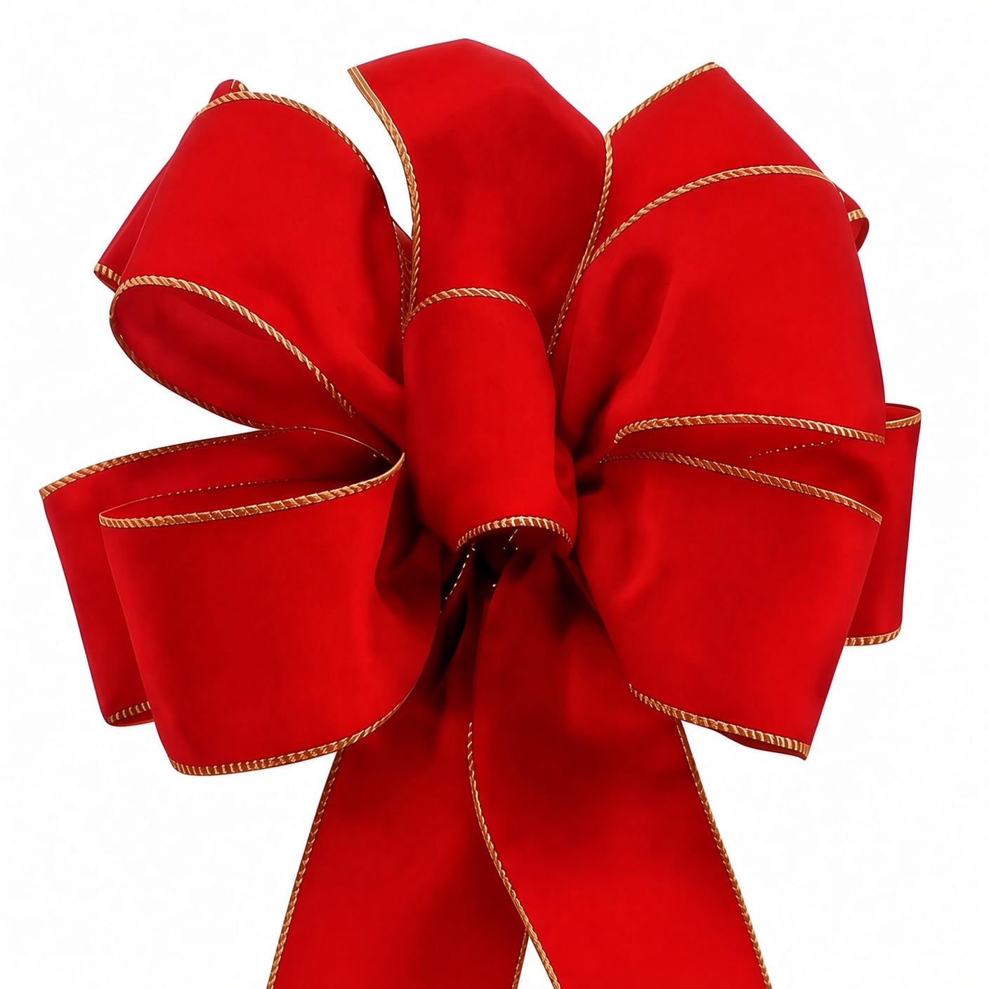 red velvet handmade bow with wired edge 10x26 inch