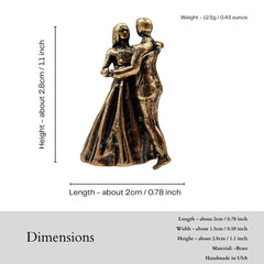 Handmade brass Dancing Couple Miniature Sculpture display pose