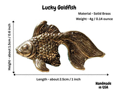Solid brass goldfish figurine handcrafted in USA