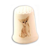 Chihuahua decal on china thimble base for Handmade Chihuahua Collectible Thimble with Puppy Dog