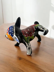 Dia de los Muertos decorative dog sculpture in pottery
