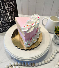 Decorative fake cake slice for indoor display
