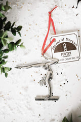 Handmade female gymnast gift balance beam ornament for Christmas tree