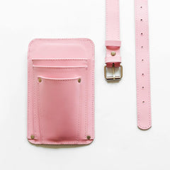 Handmade florist tools belt showing multiple pockets