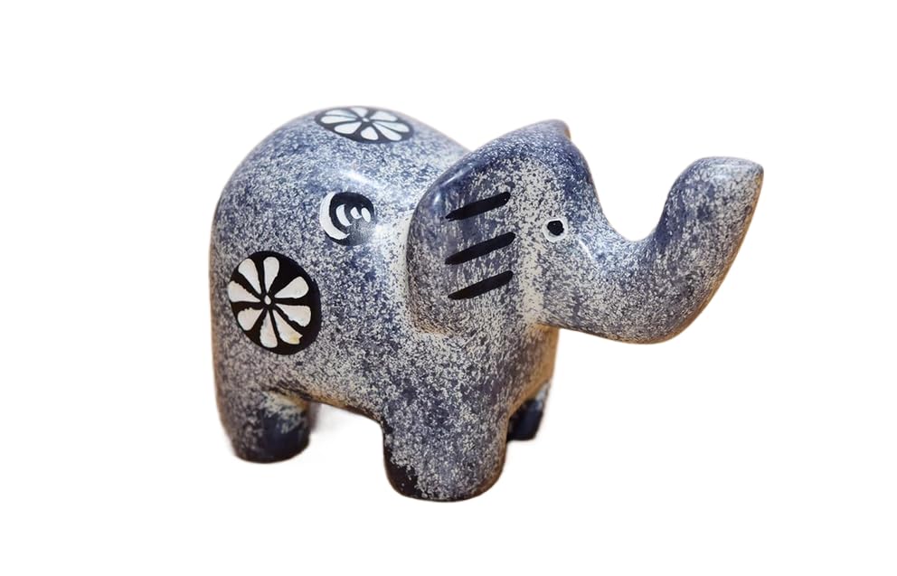 Soapstone Elephant figurine SS15 handmade from Africa grey