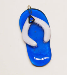 Handmade fused glass ornament detail