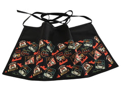 Handmade Janets Aprons breakfast coffee design black apron with 3 pockets