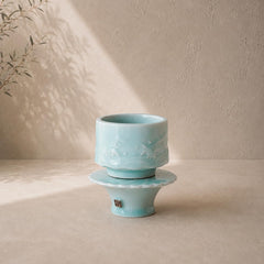 Handmade Longquan celadon tea cup for gongfu tea and matcha