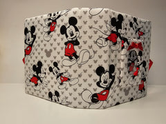 Handmade album with cotton fabric and red satin ribbon