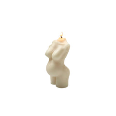 Handmade Pregnant Women Body Curve Candle white 4x2 inches