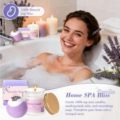 Handmade soap included in lavender spa collection