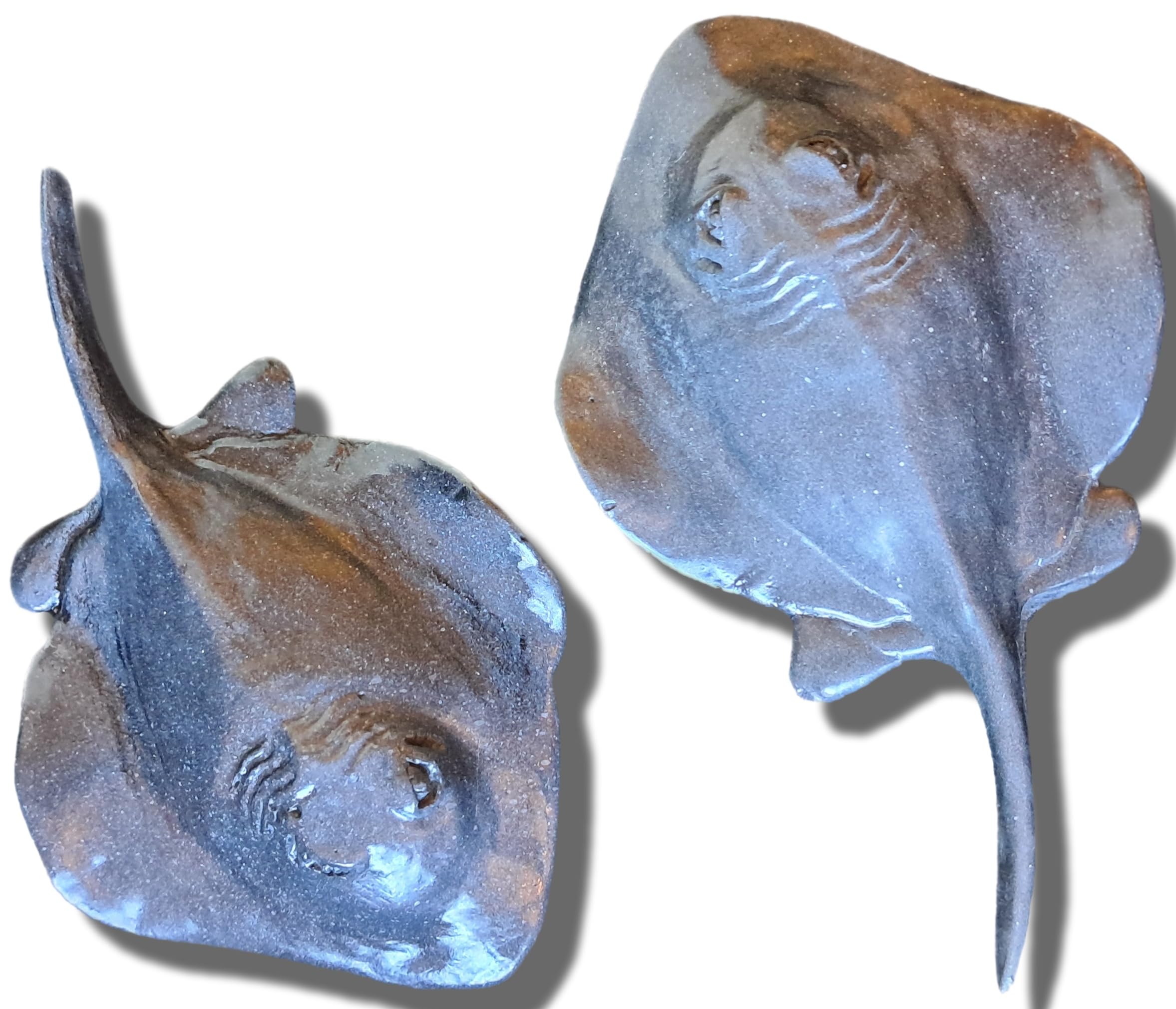 Handmade Stingray Figurine with gray stone finish