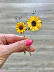Handmade sunflower lapel pin mulberry paper