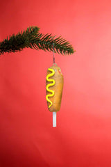 Handmade by a US micro business corndog ornament