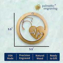 Engraved wooden keepsake ornament 3.5 inch diameter