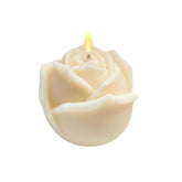 Handmade white rose candle for aromatherapy