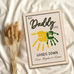 Handprint area below main message for kids prints