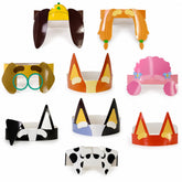 HANEI 18 Blue Dog & Friends crowns set 22.8 x 5.4 inches