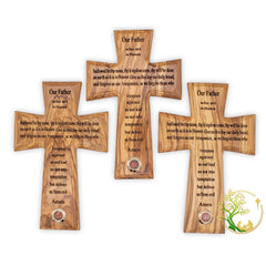 Hand carved cross for wall display by Christian artist