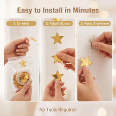 hanging star garland ready to decorate ceilings and walls