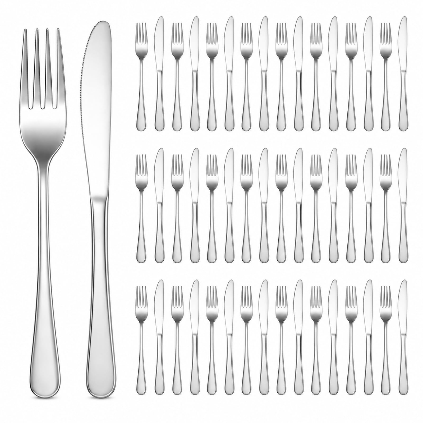 HANLANXUE 50 Pcs Forks and Knives Set stainless steel forks and knives