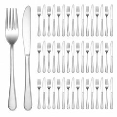 HANLANXUE 50 Pcs Forks and Knives Set stainless steel forks and knives