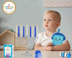Hanukkah candles blue white 45 count box from The Dreidel Company