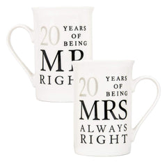 Happy Homewares Mr Right and Mrs Always Right mugs set