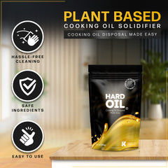 Sprinkle HARD OIL into warm used oil to solidify