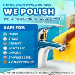 Heavy duty bathroom cleaner safe on glass and chrome surfaces