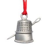Hastings Pewter Company lead free pewter needle and thimble ornament product image