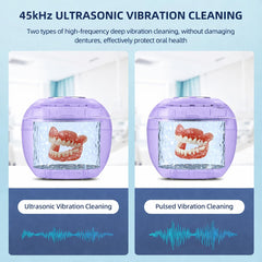 45kHz ultrasonic cleaning for retainers and dentures