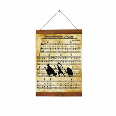 Haunted Mansion Hitchhiking Ghosts canvas print showing vintage sheet music design