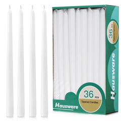 Hausware 36 pack taper candles white for standard holders