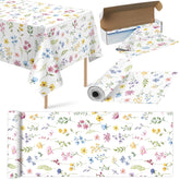 Hauwellter Spring Floral Tablecloth Roll 100FTx54 Inch multi color wildflower print
